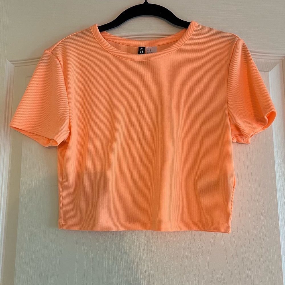 H&M Crop Top, Medium, Orange/Pink